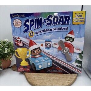 Elf on the Shelf Spin & Soar 12-Day Advent Calendar w/Mini Figures, Planes, Cars